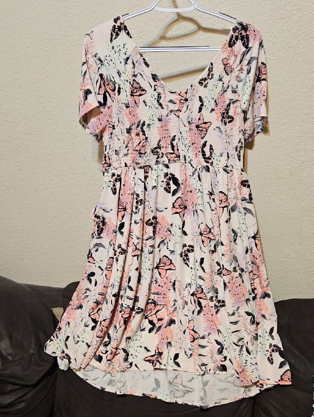 torrid Pink Butterfly Smocked Midi Dress - Picture 5 of 7